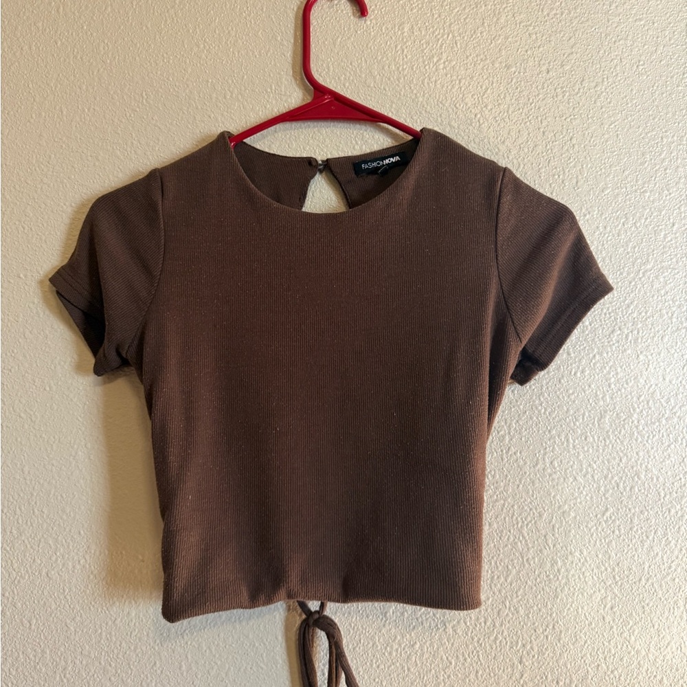 Fashion Nova Chocolate Brown Crop Top